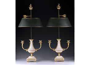 Detailabbildung:  Paar französische Bouillot-Tischlampen