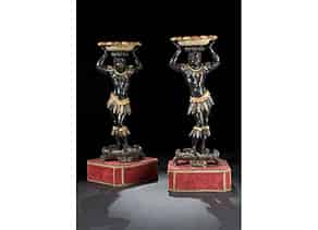 Detail images:  Paar Girandolen in Form von vollplastisch gestalteten venezianischen Mohren