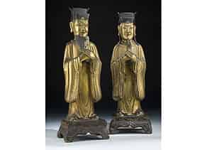 Detail images:  Paar chinesische Bronzefiguren