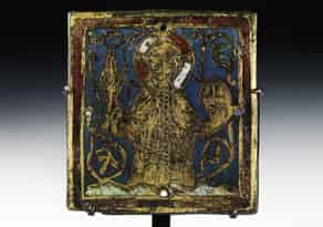 Detail images:  Limoges-Emailplakette mit Christusfigur
