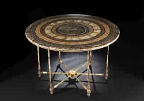 Detail images:  Großer, runder Tisch mit Marmorplatte und Mikromosaikdarstellung