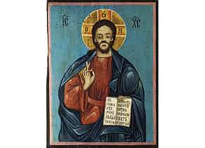 Detail images:  Russische Ikone mit Darstellung des Jesus als Salvator Mundi