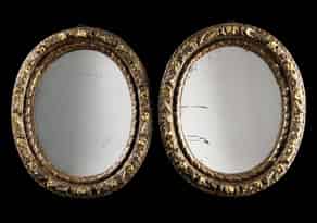 Detail images:  Paar ovale Barock-Spiegelrahmen
