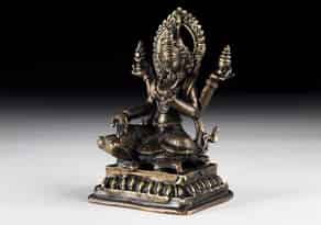 Detailabbildung:  Bronze-Sitzfigur des Vishnu