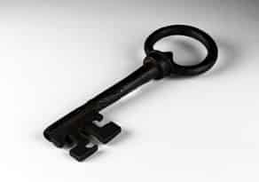 Detailabbildung:  Großer Barock-Schlüssel aus Eisen
