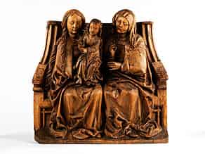 Detailabbildung:  Seltene Darstellung des Marien-Thrones mit Mutter Anna, Maria und Maria Salome