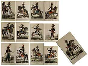 Detailabbildung:  Serie von 13 Stichen mit Darstellung der Generäle und Admiräle des französischen Heeres gegen England