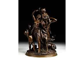 Detailabbildung:  Bronzefigurengruppe nach Clodion, 1738 - 1814