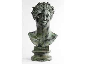 Detailabbildung:  Bronzekopf eines antiken Wettkampfsiegers