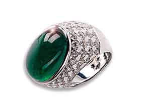 Detail images:  Großer aufwendiger Smaragd-Ring