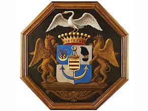Detailabbildung:  Gemaltes Wappen der Grafen von Nostitz-Rieneck 