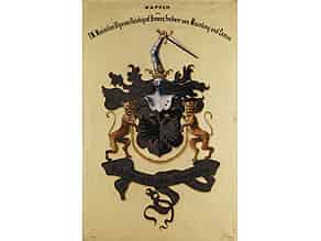 Detailabbildung:  Gemaltes Wappen des Reichsgrafen Browne 
