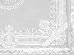 Detail images:  Handgewebtes Banketttafeltuch mit altägyptischen Motiven und 22 Mundtüchern