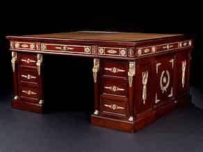Detailabbildung:  Partner-Desk, eleganter, großer Schreibtisch im Empire-Stil