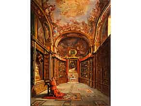 Detailabbildung:  Frans Vervloet, 1795 Mecheln - 1872 Napoli, Veduten- und Interieurmaler, schuf zahlreiche Kircheninterieurs