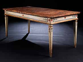 Detailabbildung:  Seltener, gefasster toskanischer Tisch des ausgehenden 18. Jahrhunderts