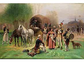 Detail images:  Eugène Chaperon, 1857 Französischer Militärmaler