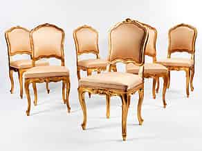 Detailabbildung:  Satz von sechs Stühlen im Rokoko-Stil