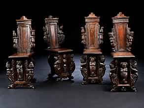 Detail images:  Vier Renaissance-Stühle