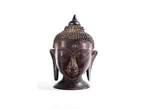 Detailabbildung:  Buddhakopf in Bronze