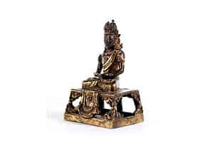 Detailabbildung:  Tibetanische Bronzefigur eines Amitayus