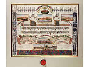 Detail images:  Ehrenbürgerbrief für den hochwohlgeborenen Ritter von Francescony