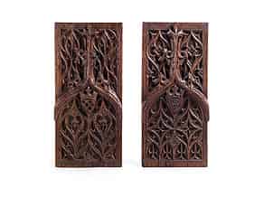 Detailabbildung:  Paar gotische Paneele mit Wappen