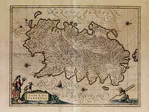 Detail images:  Gestochene Karte der Insel Sardinien