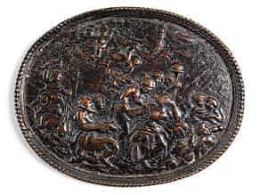 Detailabbildung:  Ovale Reliefplakette mit Darstellung eines Bacchanals