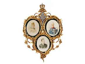Detailabbildung:  Bilderrahmen als Hochzeitsgeschenk des Bruders der Braut Louise von Bourbon-Orleáns, Herzog Emanuel von Vendôme