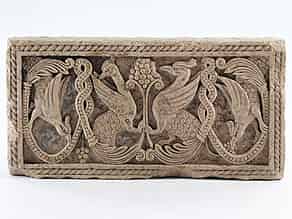 Detail images:  Reliefplatte in romanischer Stilistik