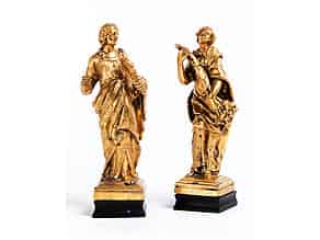 Detail images:  Paar venezianische feuervergoldete Bronzestatuetten