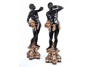 Detailabbildung:  Paar lebensgroße, venezianische Mohren-Figuren