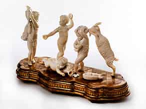 Detailabbildung:  Elfenbein-Figurengruppe nach Claude Michel Claudion, 1738 Nancy - 1814