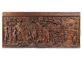 Detailabbildung:  Reliefplatte mit vielfigürlichen religiösen Darstellungen
