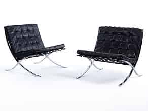 Detailabbildung:  Paar Designerstühle - Barcelona-Chairs