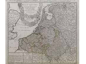 Detailabbildung:  Landkarte von Belgien, betitelt „Belgii universi 