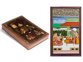 Detail images:  Lederkassette mit neun persischen Miniaturen