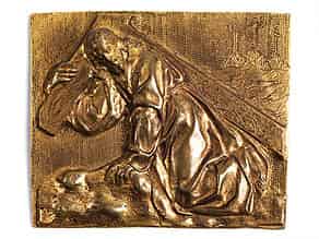Detailabbildung:  Vergoldete Bronze-Relieftafel
