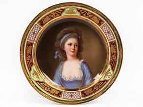 Detail images:  Meissen-Teller mit Portrait der Gräfin Potocki