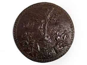 Detailabbildung:  Bronzeplakette Deukalionische Flut 