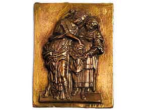 Detail images:  Bronzeplakette Judith und Holofernes 