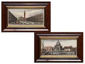 Detail images:  Paar kolorierte, italienische Stiche