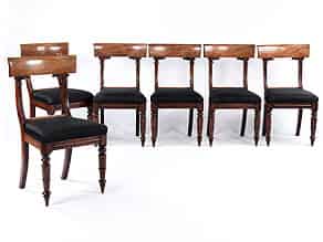 Detail images:  Satz von sechs englischen Mahagoni-Stühlen