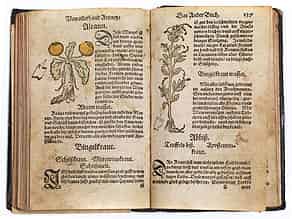 Detailabbildung:  Koloriertes Kräuterbuch von 1560 im Taschenformat Ryff, W. H. (Pseudonym: Q. Apollinaris).