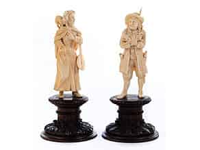 Detailabbildung:  Figurenpaar in Elfenbein