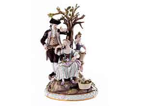 Detail images:  Meissener Porzellanfigurengruppe mit Darstellung einer Birnbaumernte