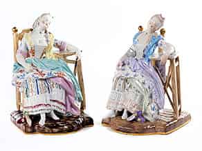 Detail images:  Zwei Meissener Porzellanfiguren identischer Darstellung
