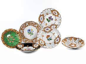 Detail images:  Konvolut von sechs Meissener Porzellan-Tellern