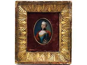 Detail images:  Miniatur-Portrait einer jungen, adeligen Dame